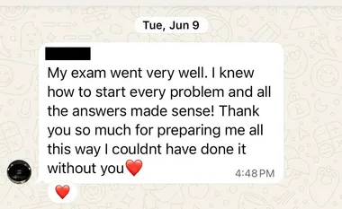 Parent testimonial screenshot